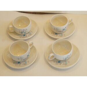 Franciscan Ware Oasis Cup And Saucer Set Of 4